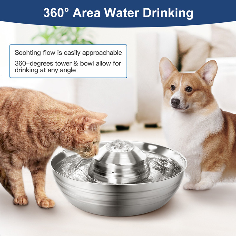 Stainless steel cat water fountain