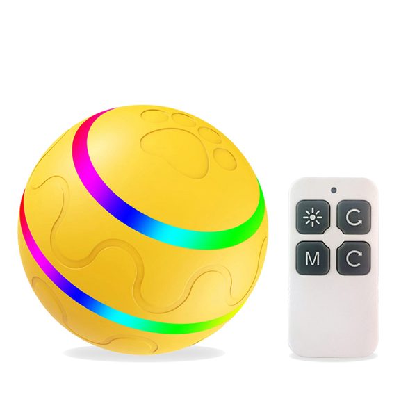 Yellow remote control pet ball toy