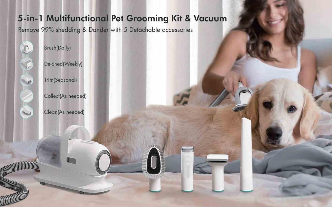 5-in-1 Multifunctional Pet Grooming Kit & Vacuum